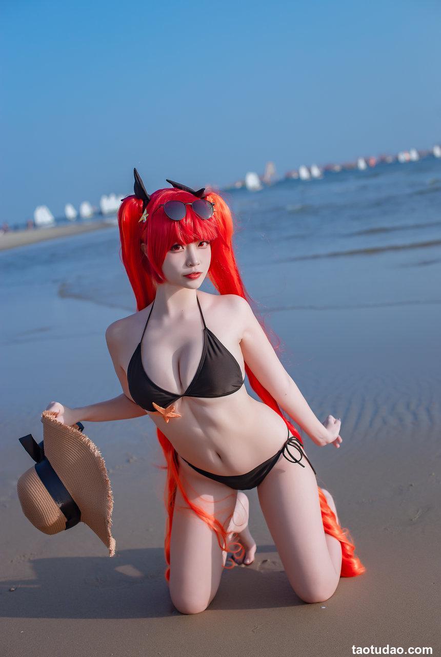 二佐Nisa 碧蓝鲟泳装 [9P-180MB]