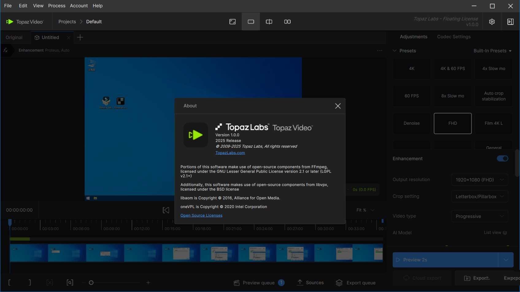Topaz Video(AI视频修复软件)V1.0.10破解版 Topaz Video(AI视频修复软件)V1.0.10破解版