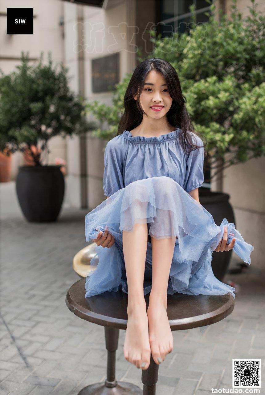 SIW斯文传媒 039 淡蓝清纯蓬袖双层纱仙女连身裙（蓉儿） [67P-127M]