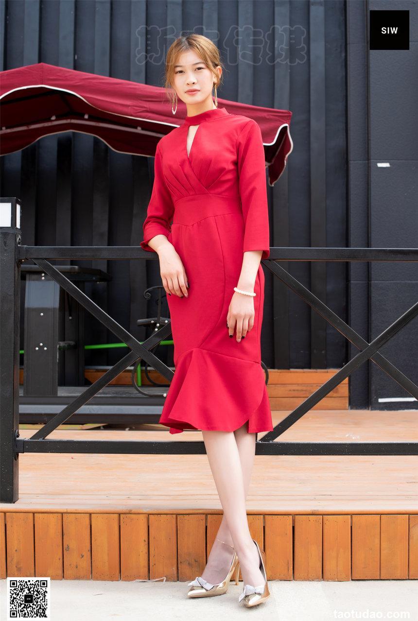 SIW斯文传媒 047 火红立领七分袖别致鱼尾裙 - 新芳 [65P-152M]