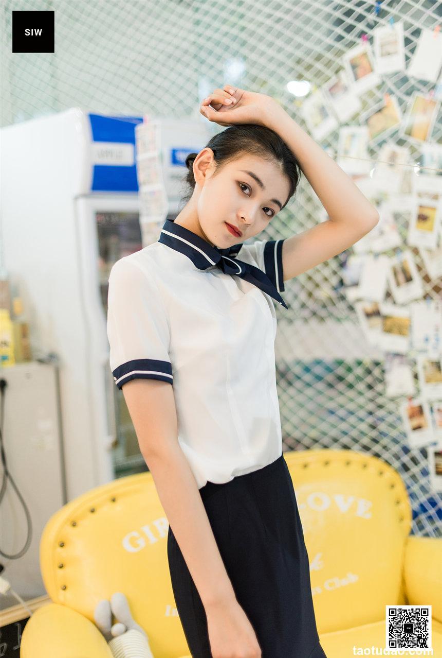 SIW斯文传媒 029 春夏空乘白衫蓝裙制服套装 - 嘉慧 [61P-195M]