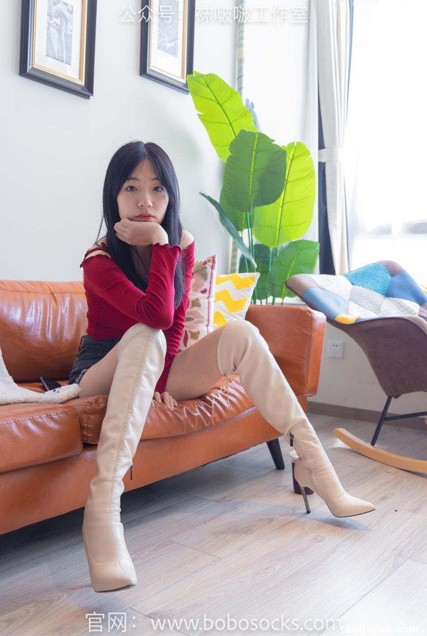 [BoBoSocks袜啵啵]NO.120 小甜豆-高跟长靴、白棉袜、裸足[170P+1V／6.92GB]