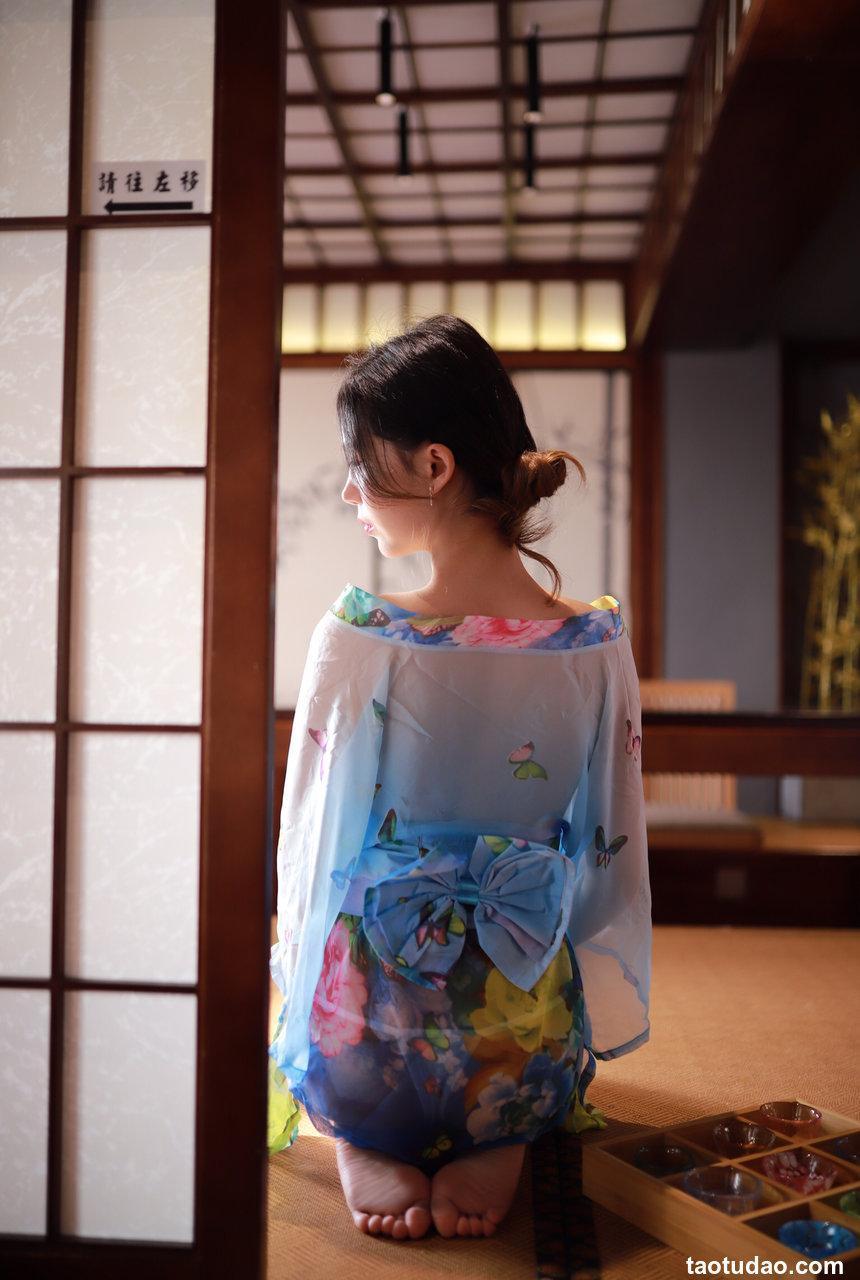 抖娘利世 水蓝和服 [30P-46.9MB]