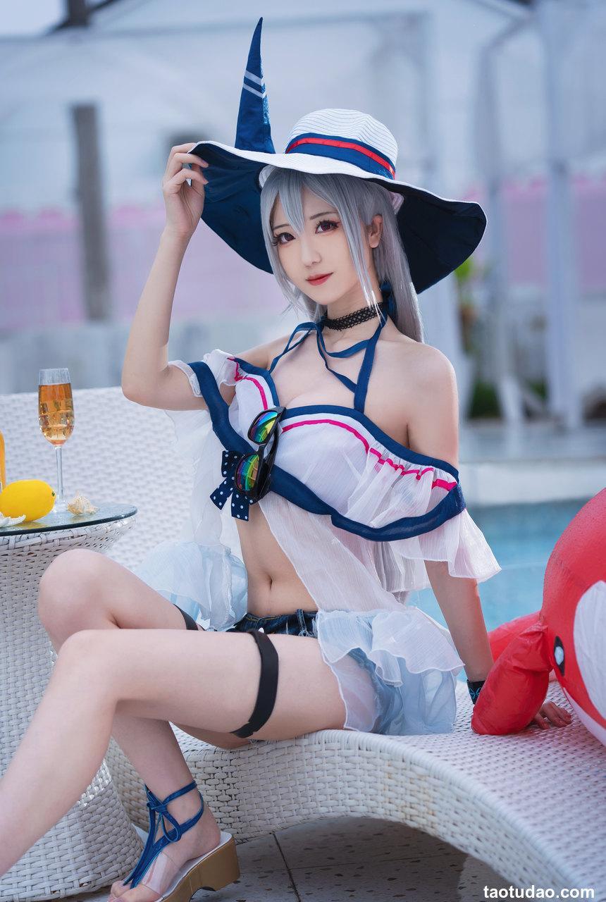 弥音音 — 明日方舟 斯卡蒂泳装 [24P-316M]