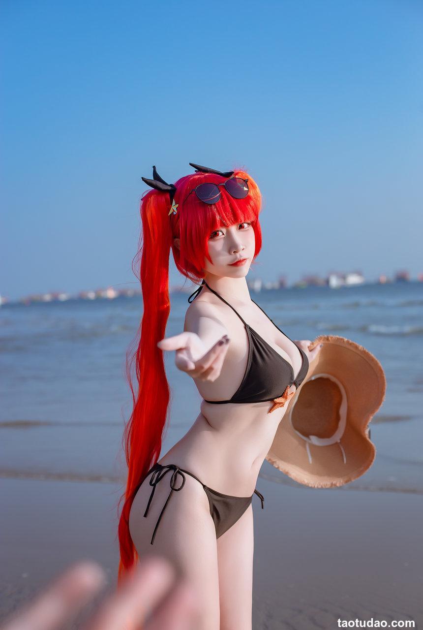 二佐Nisa 碧蓝鲟泳装 [9P-180MB]