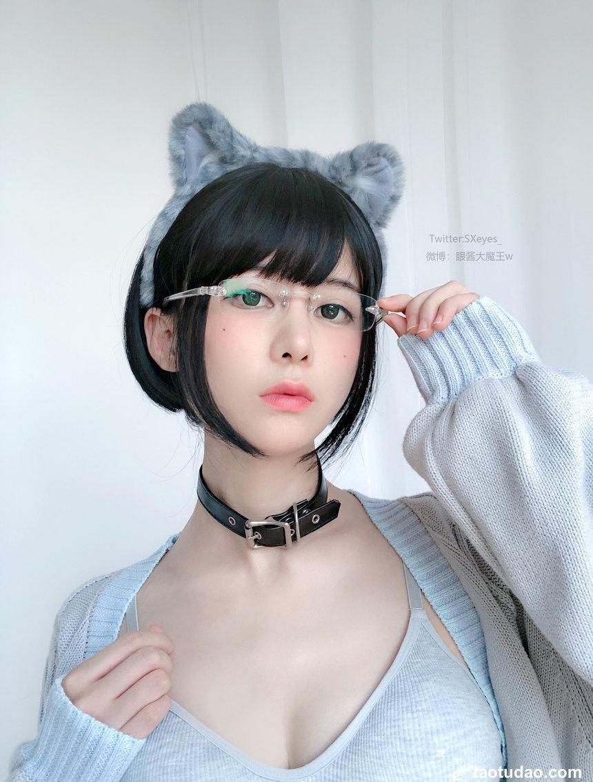 眼酱大魔王w NO.054 - 黑丝OL&猫耳[14P／53.5MB]