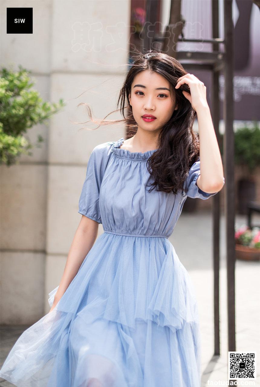 SIW斯文传媒 039 淡蓝清纯蓬袖双层纱仙女连身裙（蓉儿） [67P-127M]