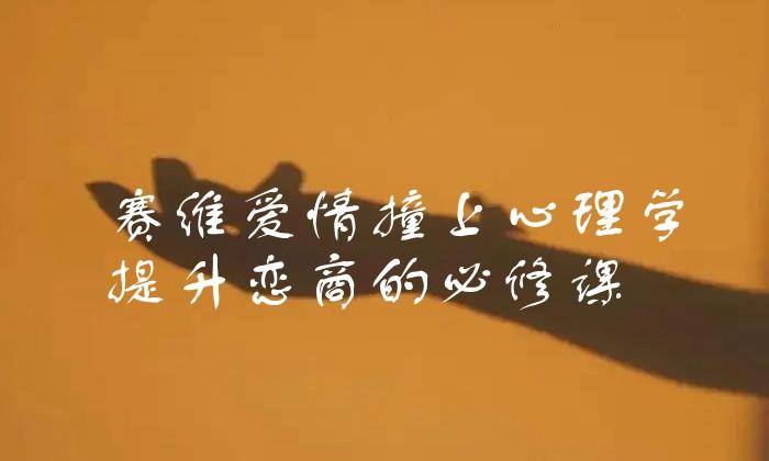 赛维爱情撞上心理学提升恋商必修课