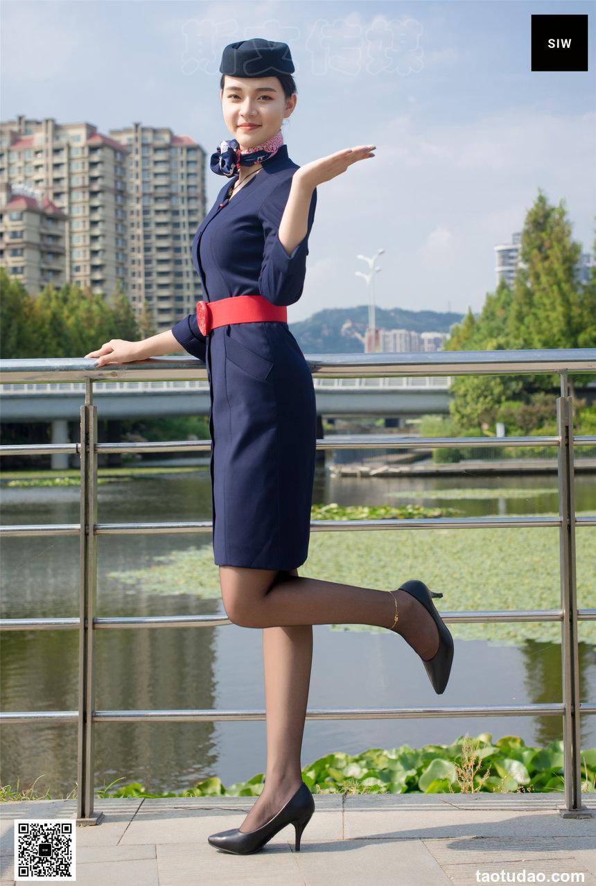SIW斯文传媒 051 东航工装制服帽子丝巾套裙四件套 - 思琪 [67P-163M]
