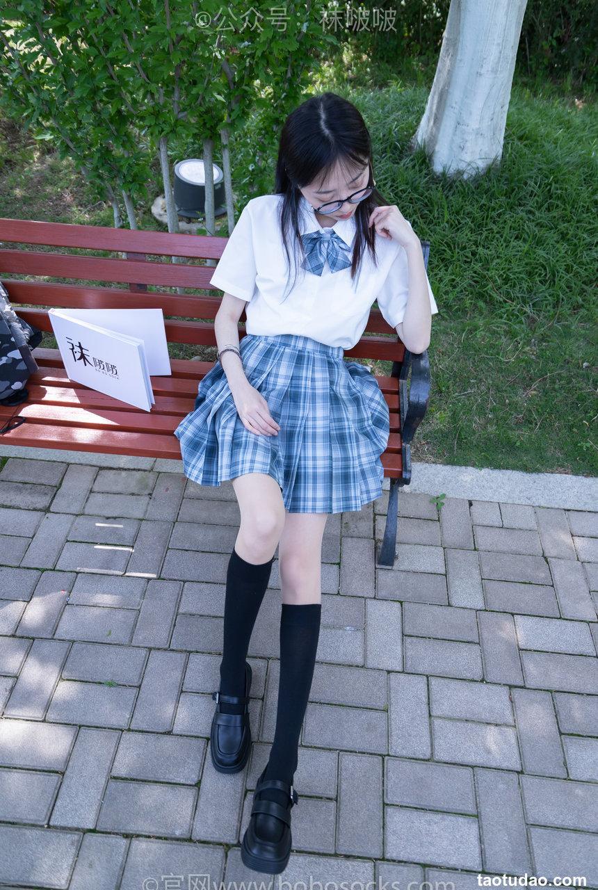 [BoBoSocks袜啵啵]NO.007 稚予-JK制服、皮鞋、黑色中筒棉袜、肉丝[143P+1V／3.48GB]