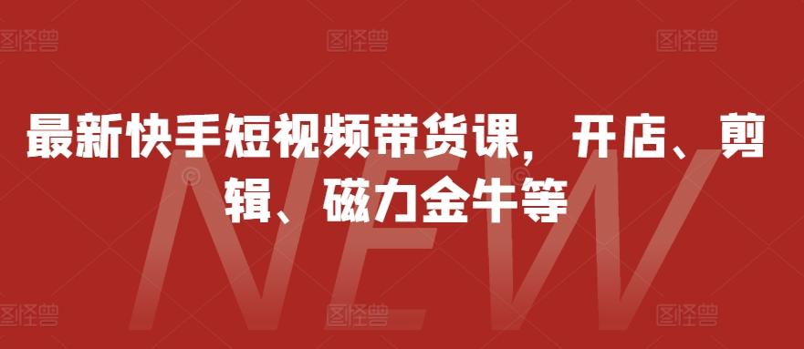 最新快手短视频带货课开店剪辑磁力金牛等