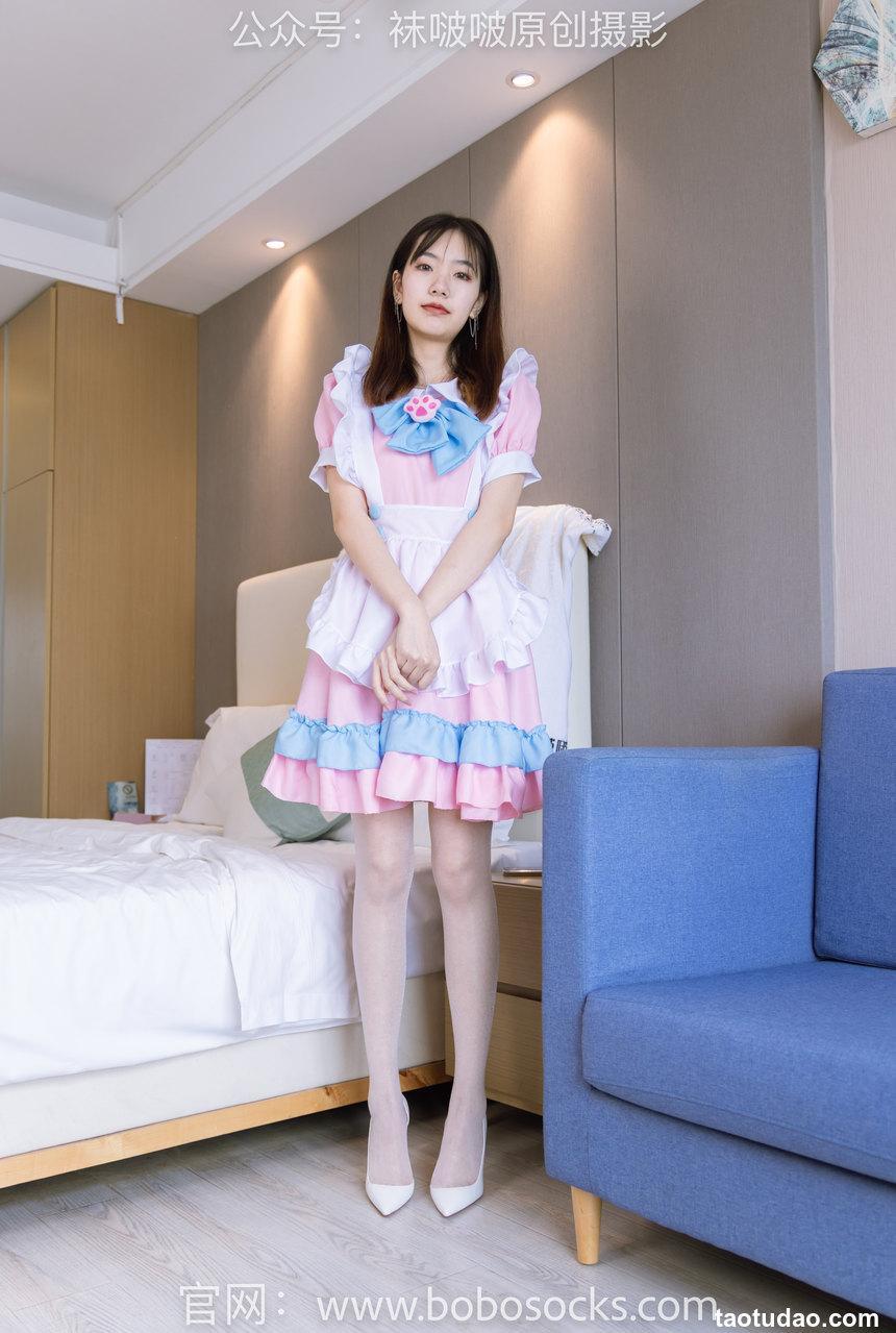 [BoBoSocks袜啵啵]NO.154 小甜豆-两双高跟鞋、珠光白丝、女仆装[200P+1V／7.11GB]