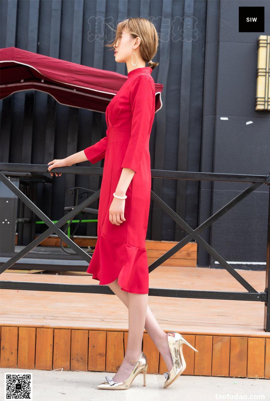 SIW斯文传媒 047 火红立领七分袖别致鱼尾裙 - 新芳 [65P-152M]