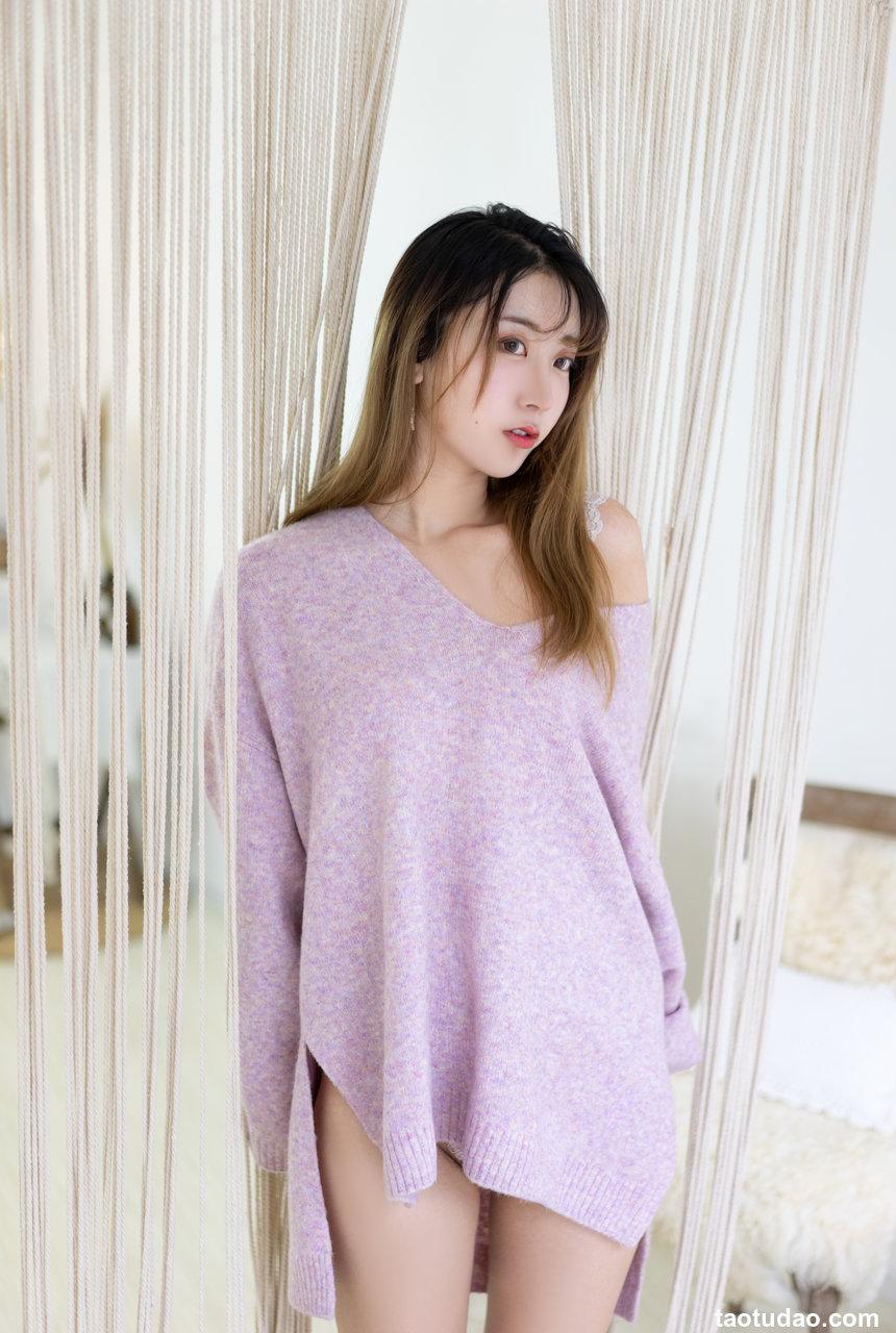 黑川 NO.031 紫色毛衣 [14P-134MB]