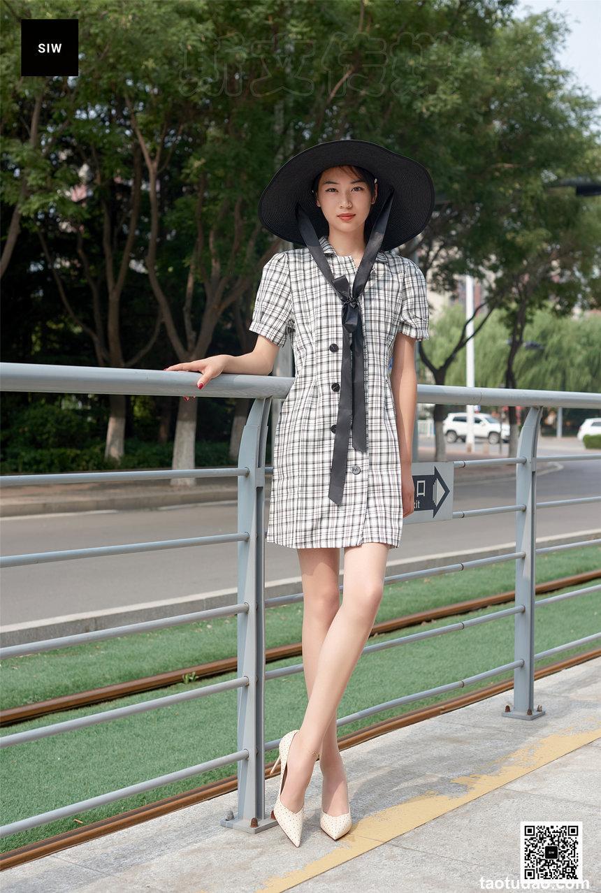 SIW斯文传媒 014 法式黑白方格翻领小清新裙 - 丽莉 [58P-121M]