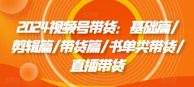 2024视频号带货基础篇/剪辑篇/带货篇/直播带货