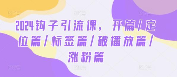 24钩子引流开课/定位/标签/破播放/涨粉篇