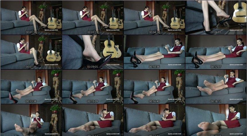 [K&M]丝足视频 No.268-Huiyingxin空姐制服肉丝高跟挑鞋 [1V-2.2G]
