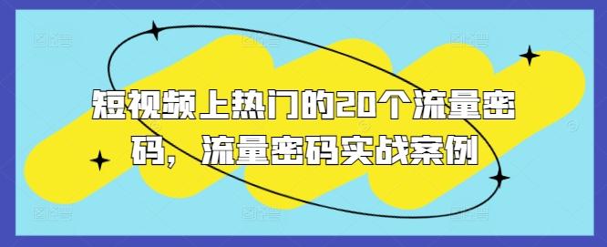 短视频上热门的20个流量密码实战案例