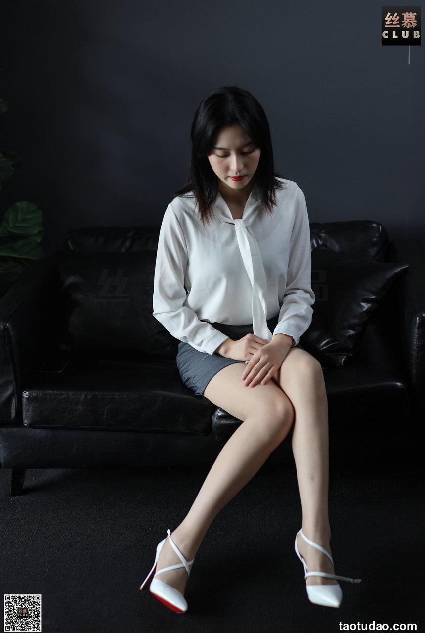 丝慕写真 SM112 新模 - 白色高跟鞋