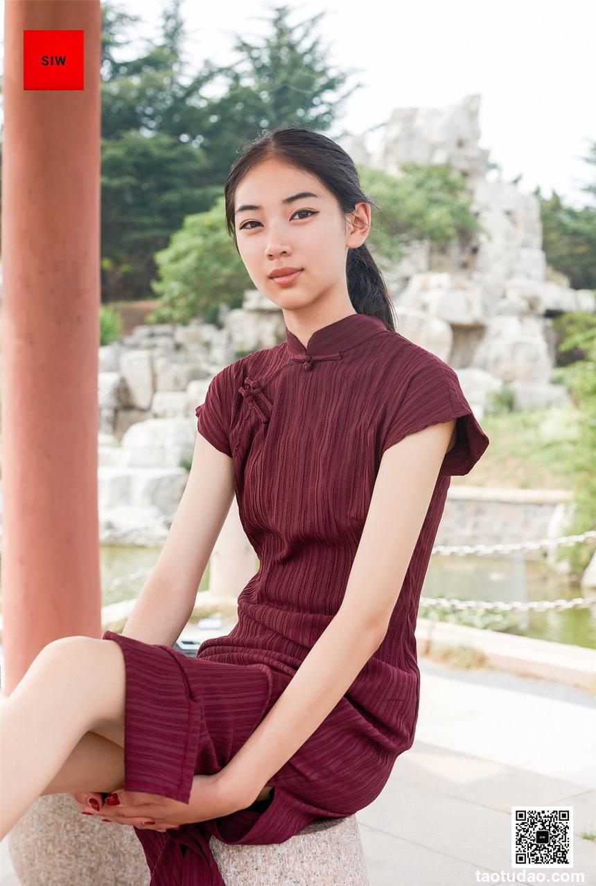 SIW斯文传媒 010 复古中式紫色条纹棉质旗袍 - 丽莉 [65P-164M]