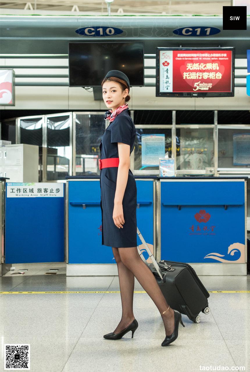SIW斯文传媒 044 秋季空乘工装制服连衣裙帽子丝巾 - 嘉慧 [66P-184M]