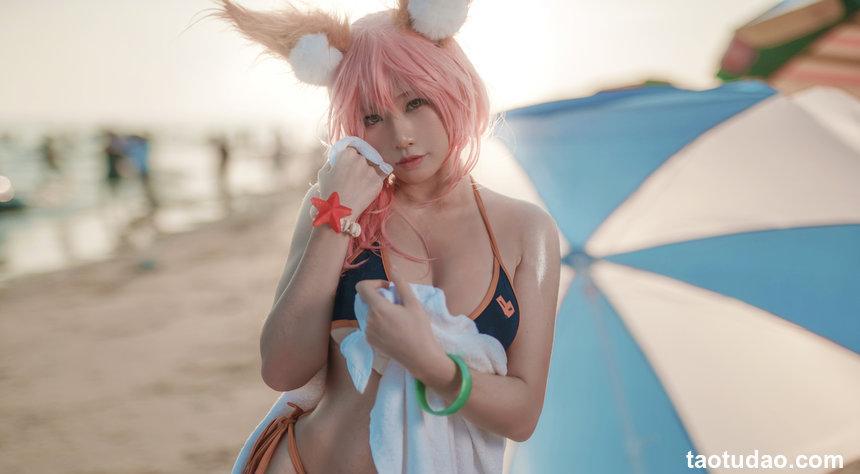 uki雨季 NO.003 - 玉藻前海边泳装[19P／201MB]