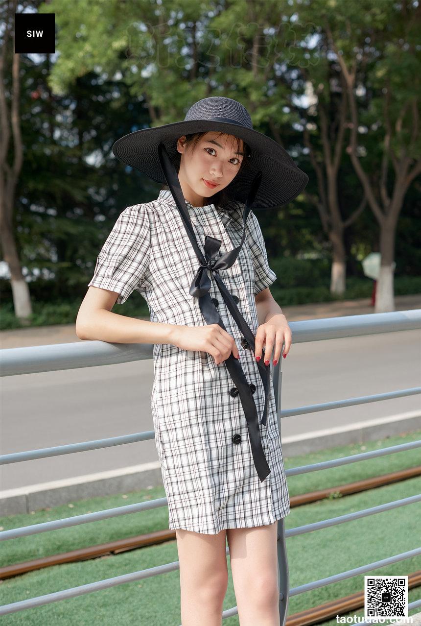 SIW斯文传媒 014 法式黑白方格翻领小清新裙 - 丽莉 [58P-121M]