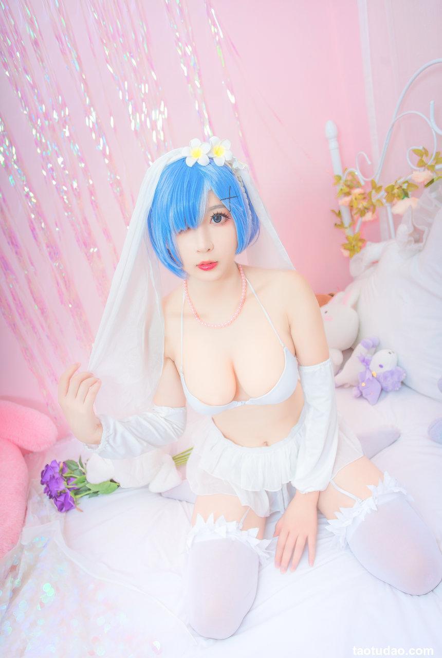 黑米粥 NO.011 – 蕾姆婚纱 [9P-86M]