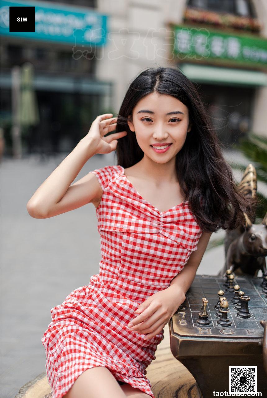 SIW斯文传媒 003 气质红白格V领时尚包臀裙 - 蓉儿 [65P-163M]