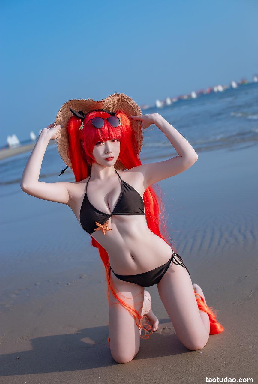 二佐Nisa 碧蓝鲟泳装 [9P-180MB]