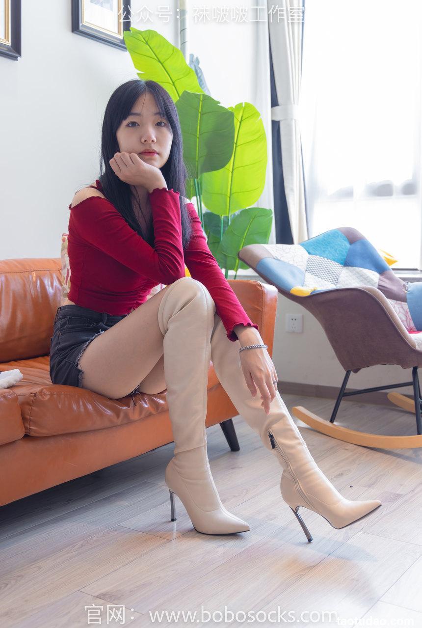 [BoBoSocks袜啵啵]NO.120 小甜豆-高跟长靴、白棉袜、裸足[170P+1V／6.92GB]