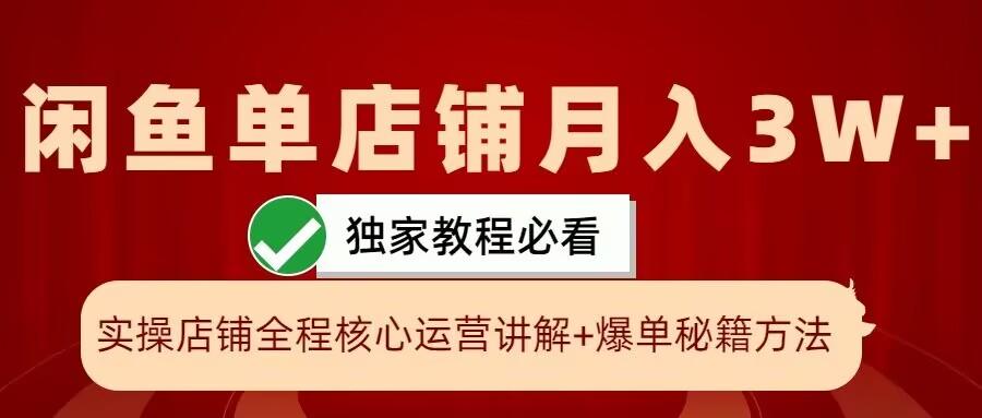 闲鱼单店铺实操展示爆单核心秘籍一学就会