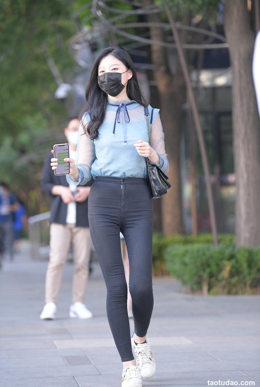 都市丽人黑色紧身牛仔裤【110P-2.56G】