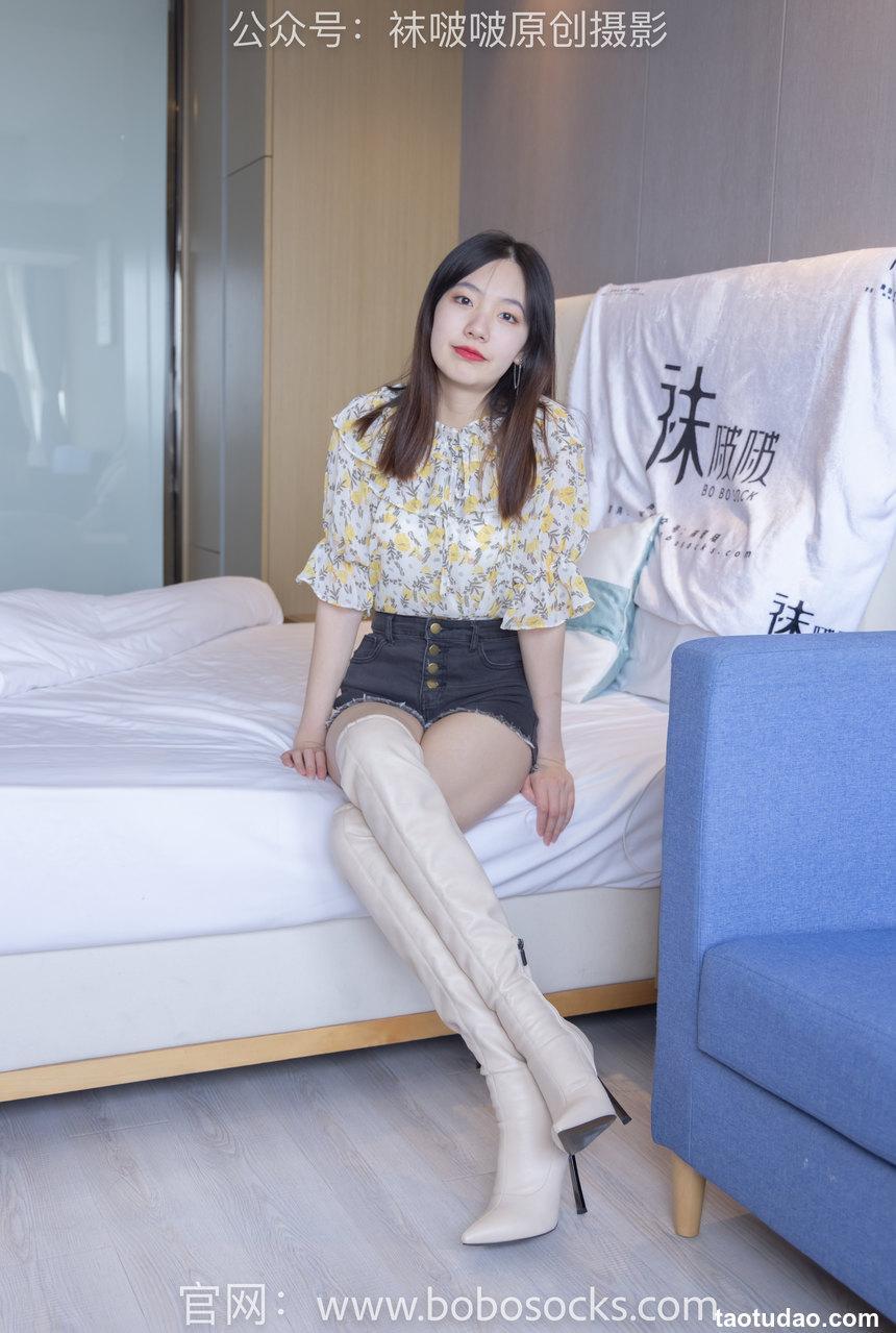 [BoBoSocks袜啵啵]NO.136 小甜豆-高跟长靴、白棉袜、裸足[200P+1V／7.31GB]