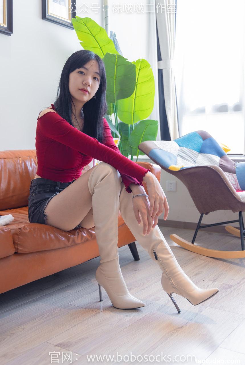 [BoBoSocks袜啵啵]NO.120 小甜豆-高跟长靴、白棉袜、裸足[170P+1V／6.92GB]