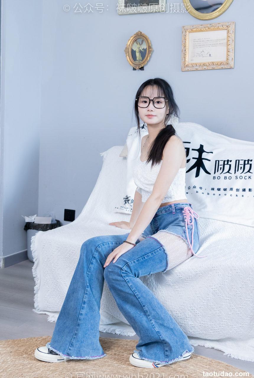 [BoBoSocks袜啵啵]NO.372 甜甜圈-板鞋、白色蕾丝袜、可拆卸牛仔裤、裤里丝[140P+1V／6.32GB]