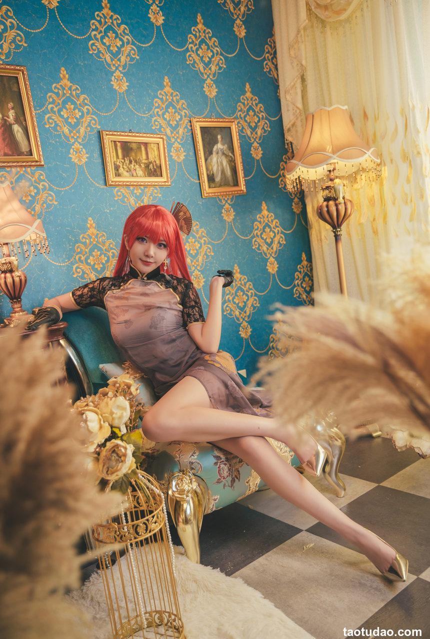 源纱希喵喵喵 – NO.017 君主旗袍[16P-201.8M]