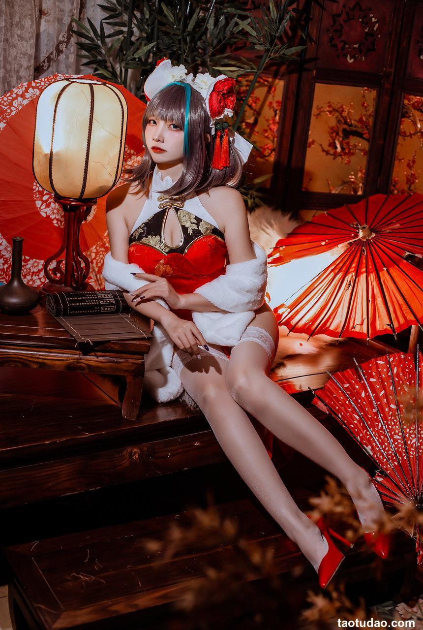 二佐Nisa - NO.151 碧蓝柴郡旗袍 [32P-591MB]