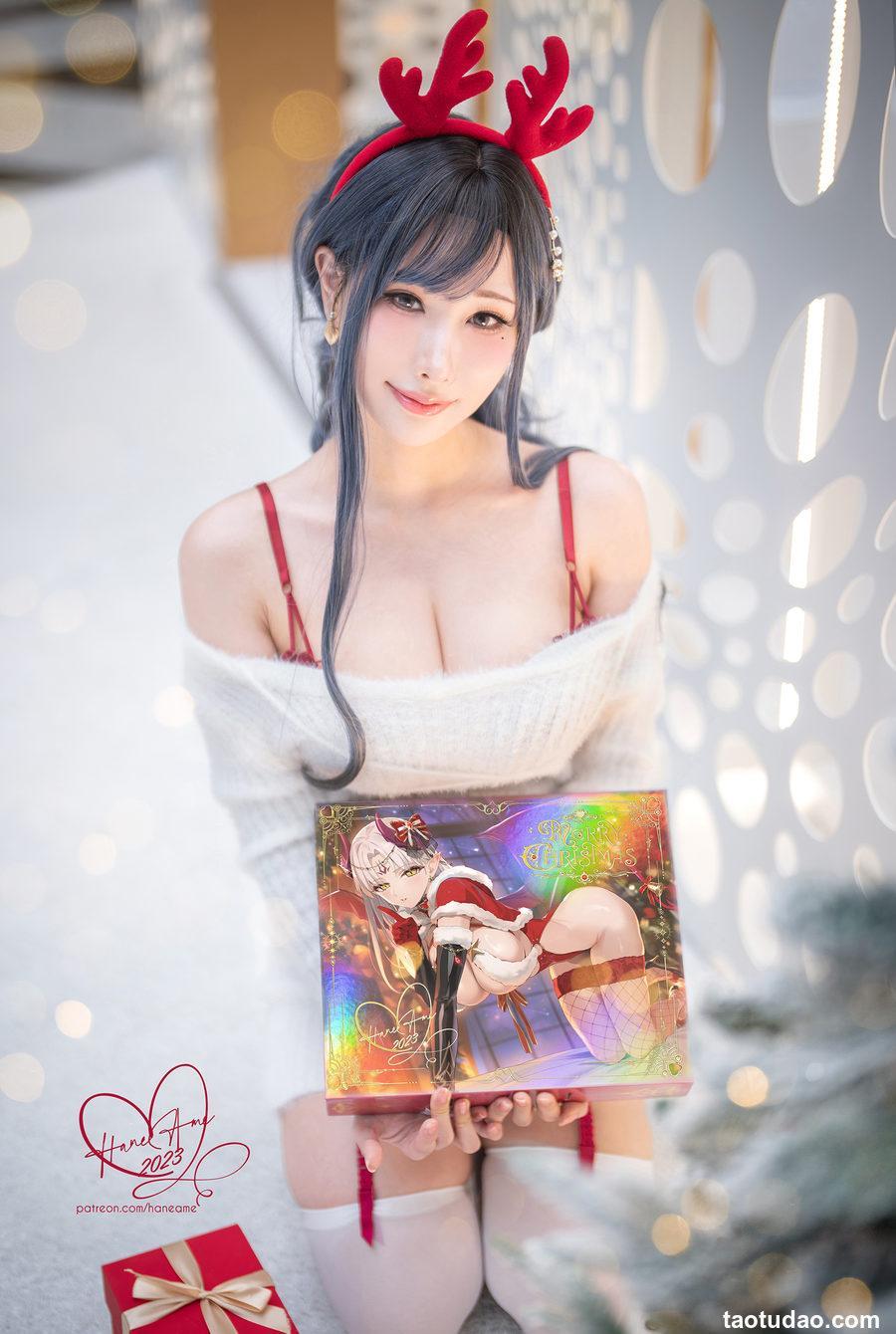 雨波_HaneAme -  23年12月订阅 Original 2023 White Christmas Moose Onesan [38P-205MB]