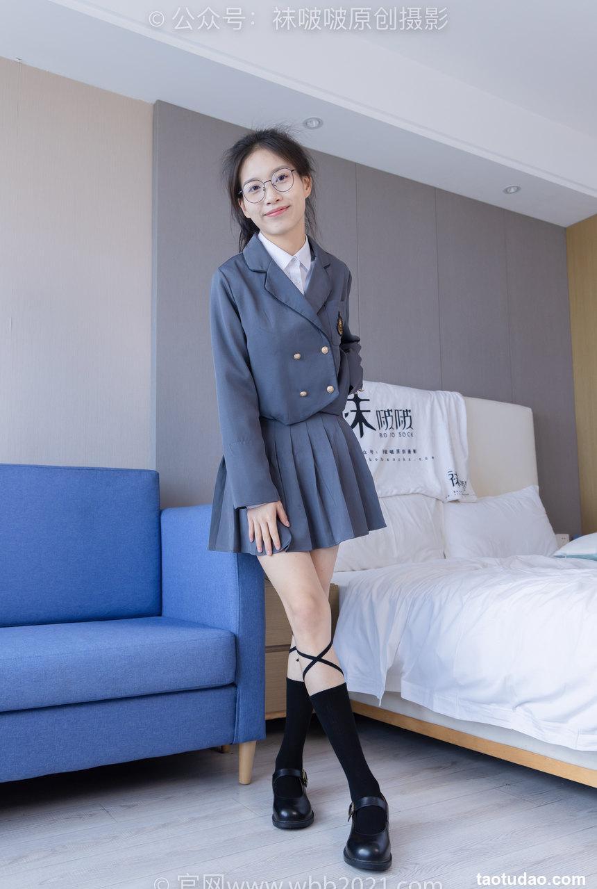 [BoBoSocks袜啵啵]NO.268 芝士-黑皮鞋、绑带黑棉袜、学院制服[140P+1V／5.93GB]