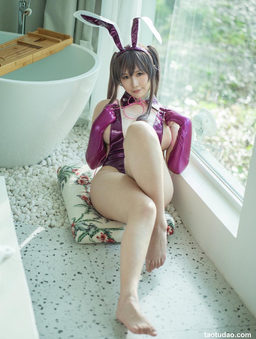 麻花酱 紫色透明泳装[40P+1V-347MB]