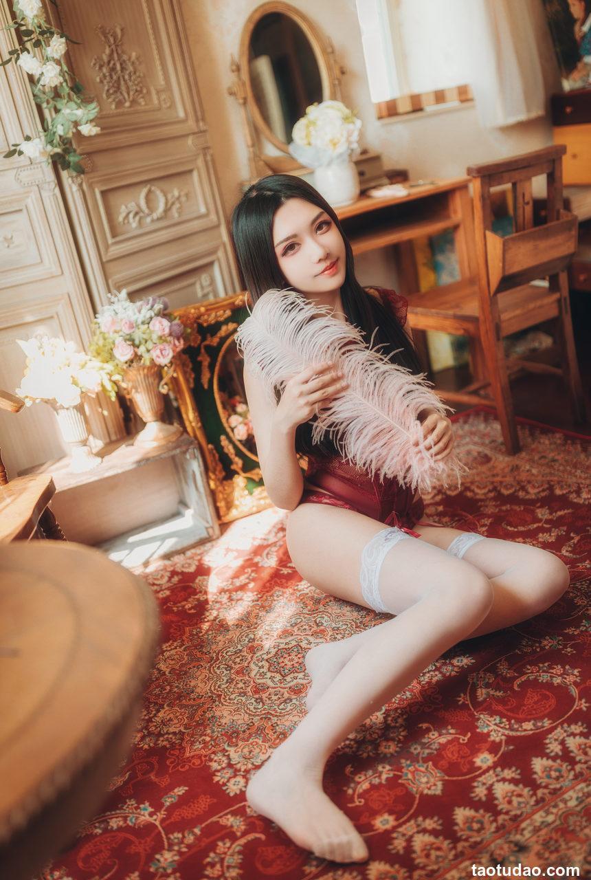 源纱希喵喵喵 - NO.002 晨风 红色内衣[12P]