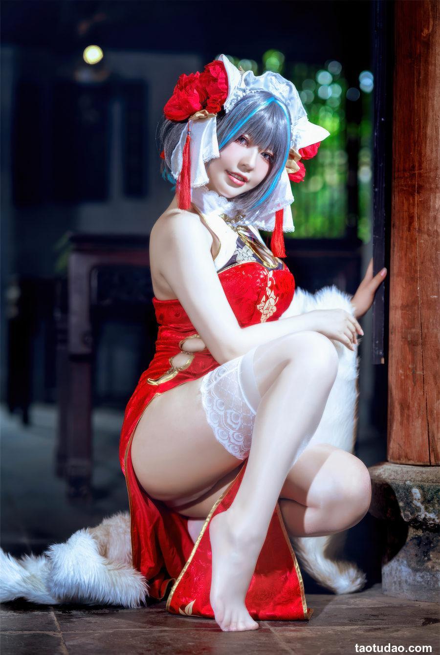 半半子 - NO.049 柴郡中华娘旗袍 [45P+2V-389MB]