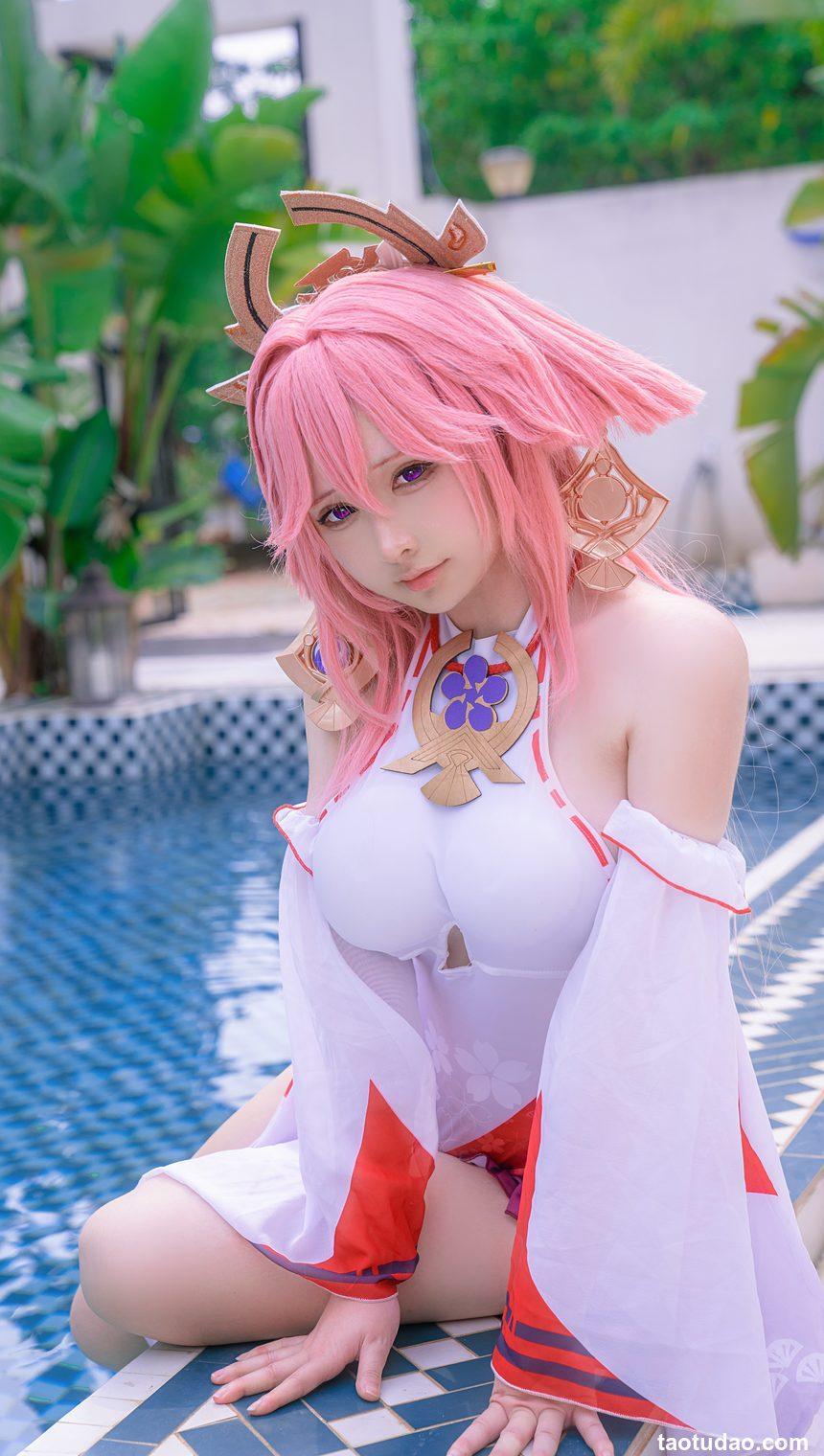 樱梨梨 - NO.001 八重神子泳装 [29P-429MB]