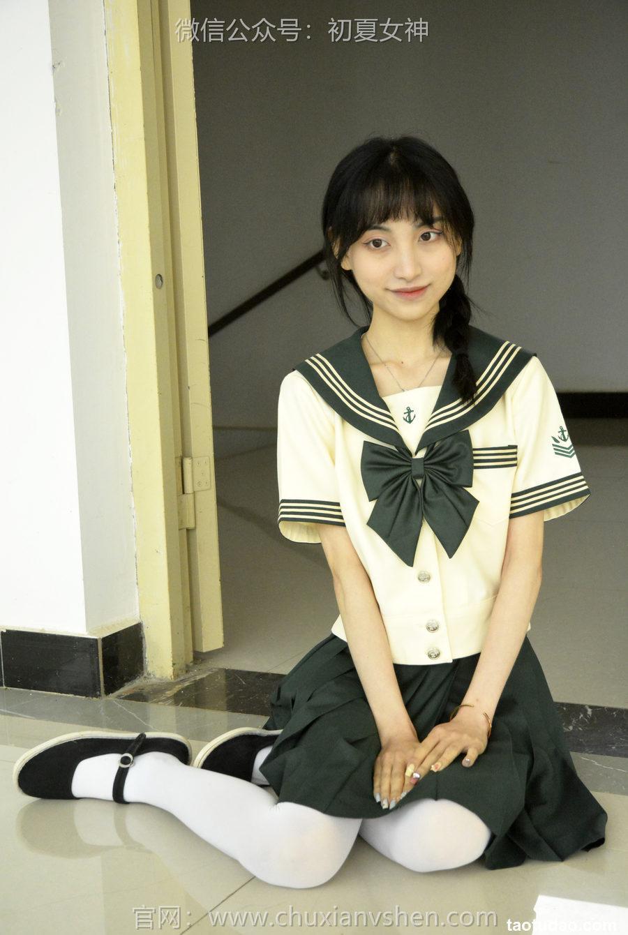 初夏女神 NO.096 柒柒 绿色水手服[140P+1V／4.76GB]