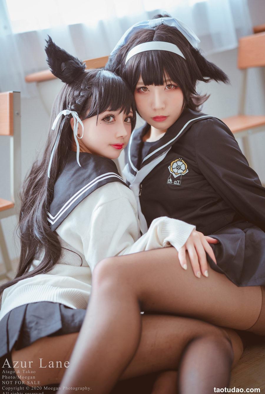 沖田凜花Rinka & 椎名 Azur Lane - 爱宕高雄 Sailor Suit [13P-40MB]