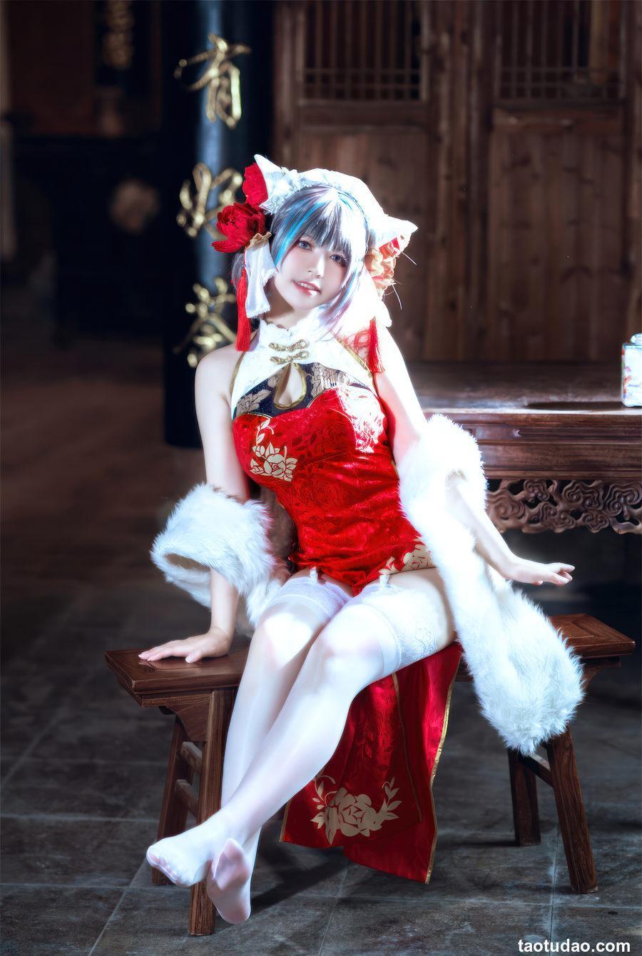 半半子 - NO.049 柴郡中华娘旗袍 [45P+2V-389MB]