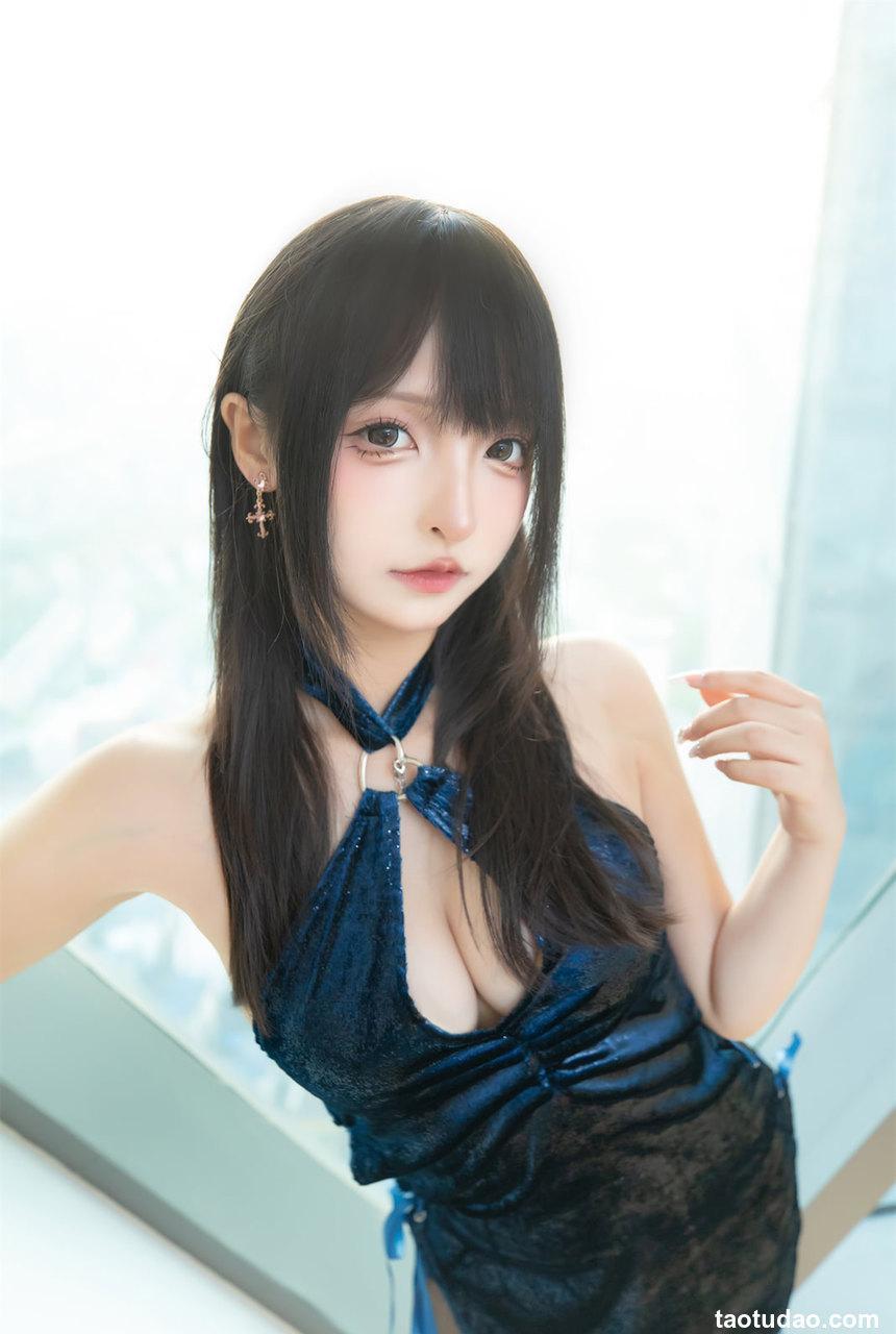 神楽坂真冬 -  蓝衣旗袍 [75P+2V-235MB]