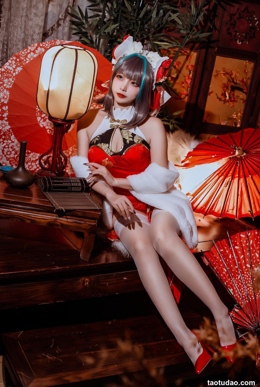 二佐Nisa - NO.151 碧蓝柴郡旗袍 [32P-591MB]